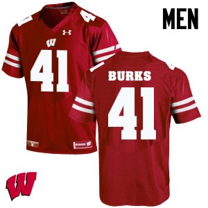 Men's Wisconsin Badgers NCAA #41 Noah Burks Red Authentic Under Armour Stitched College Football Jersey YW31O12AG